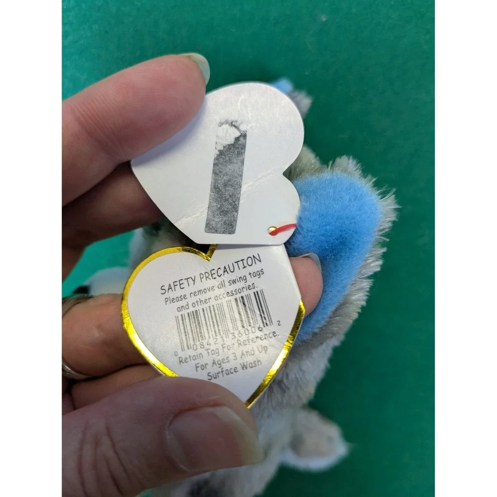 Ty Beanie Boos Slush Husky Gray White Blue Sled Dog‎ Plush 6